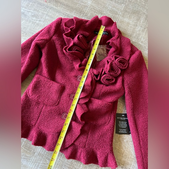 Boston Proper Women’s floral teddy Blazer Jacket Couture Preppy Red size 0 NEW - Picture 12 of 14
